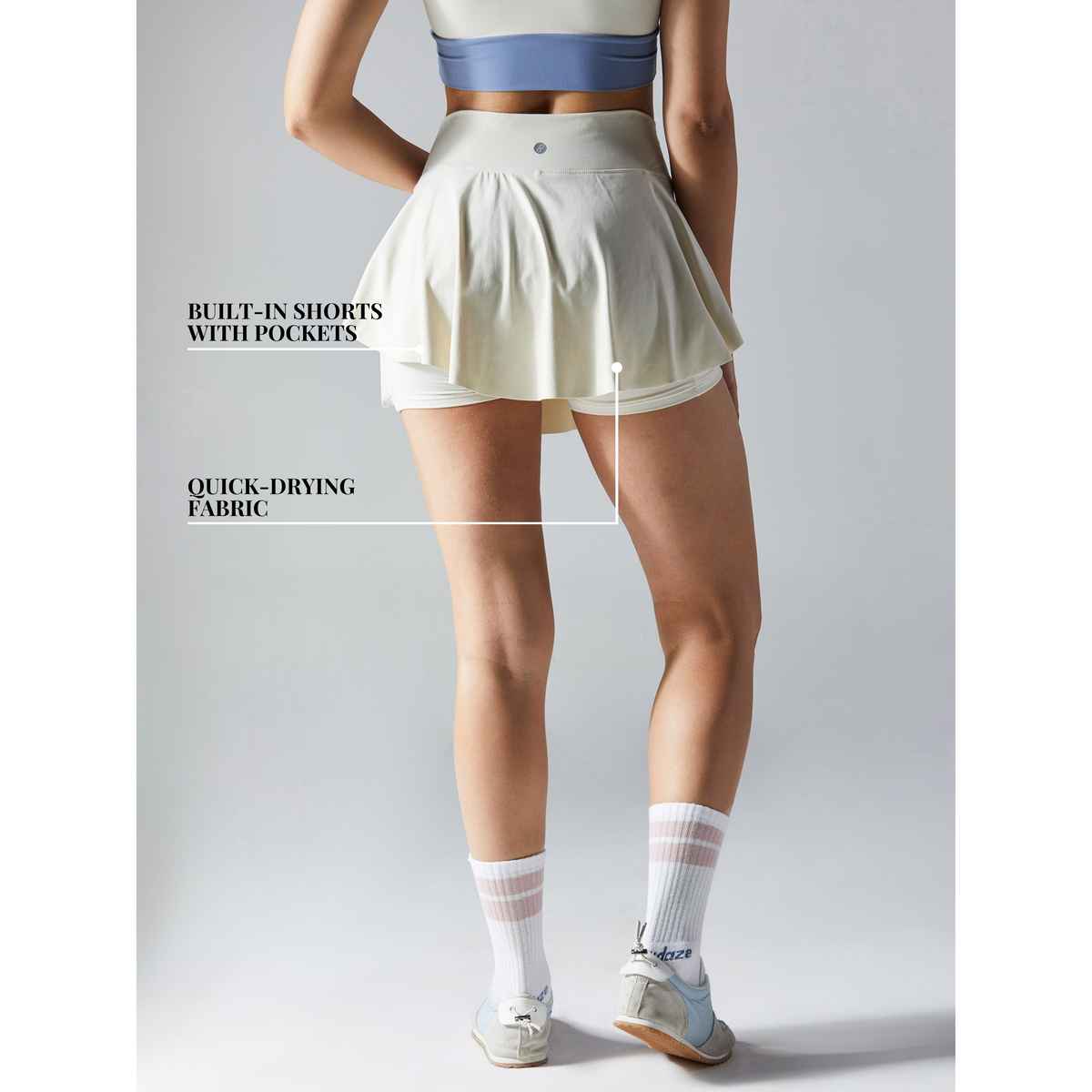 Cava Women's Tennis Skorts Swirl | Ivory - L