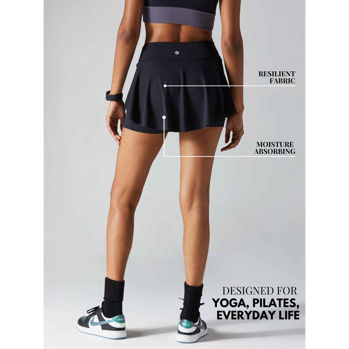 Cava Women's Tennis Skorts Swirl | Black - L