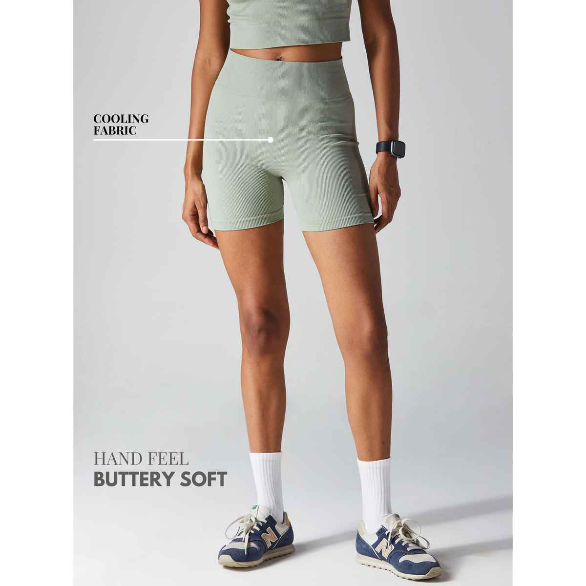 Cava Athleisure Sage Pulse Biker Shorts for Women | M