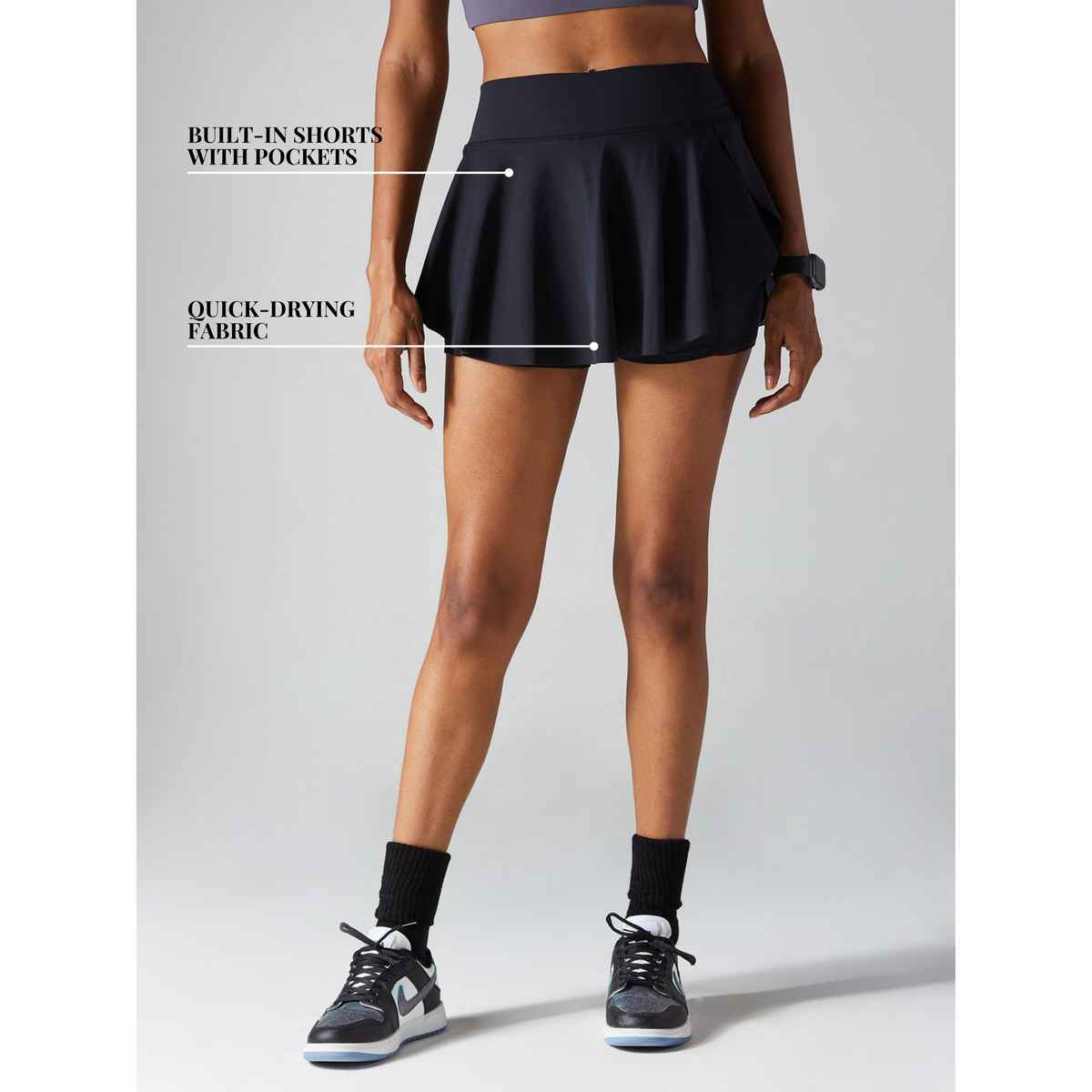 Cava Women's Tennis Skorts Swirl | Black - L