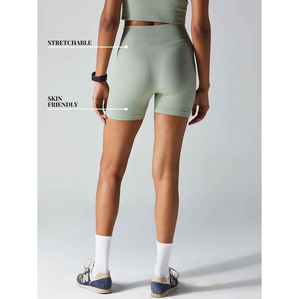 Cava Athleisure Sage Pulse Biker Shorts for Women | M