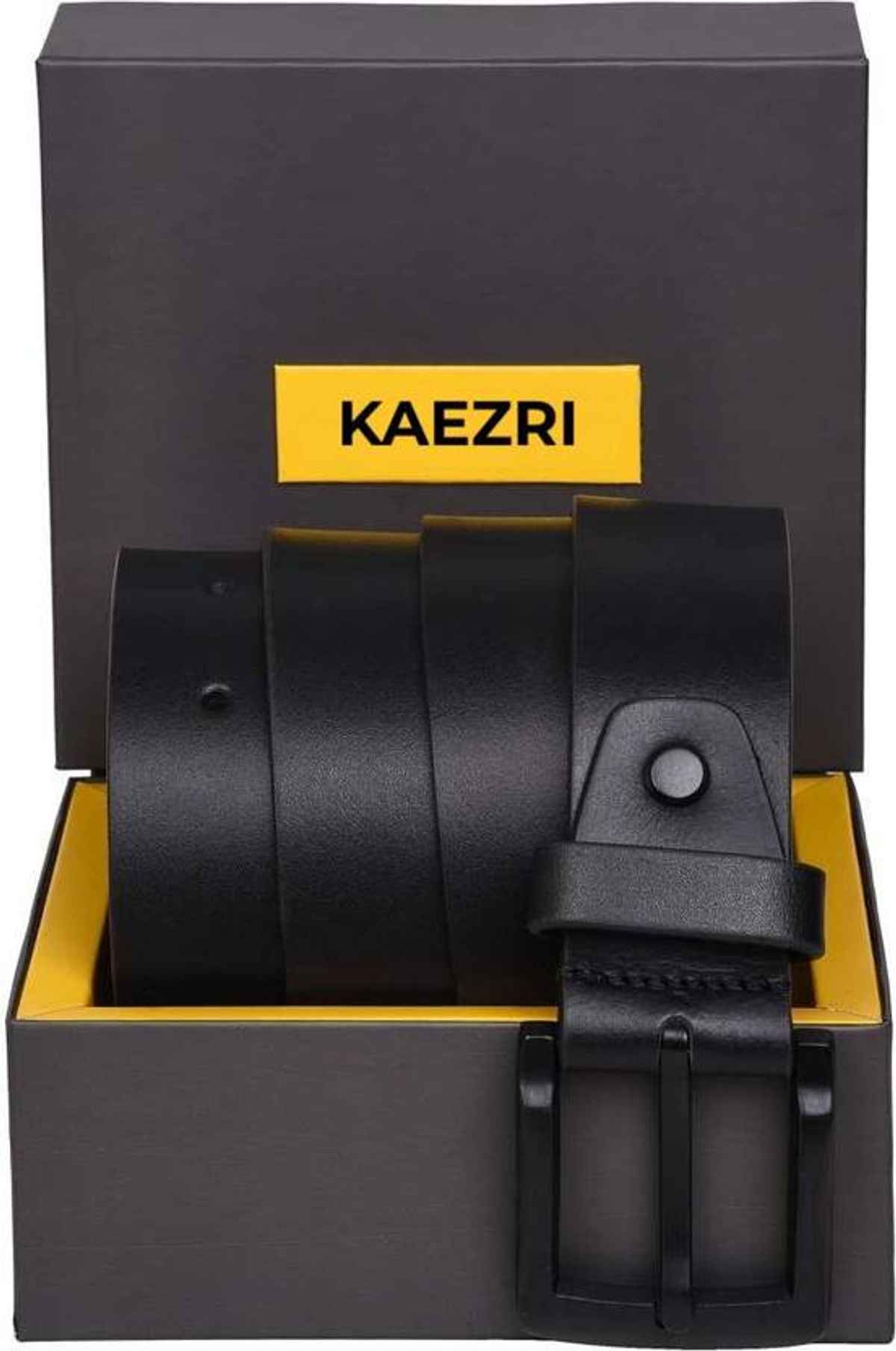Kaezri Genuine Leather Black Buckle Belt for Men | Katabbd - 40