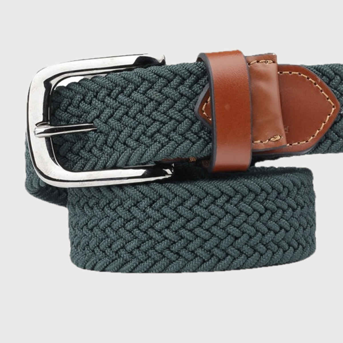 Bacca Bucci Men's Elastic Braided Golf Belt Sea Green Waist | 40
