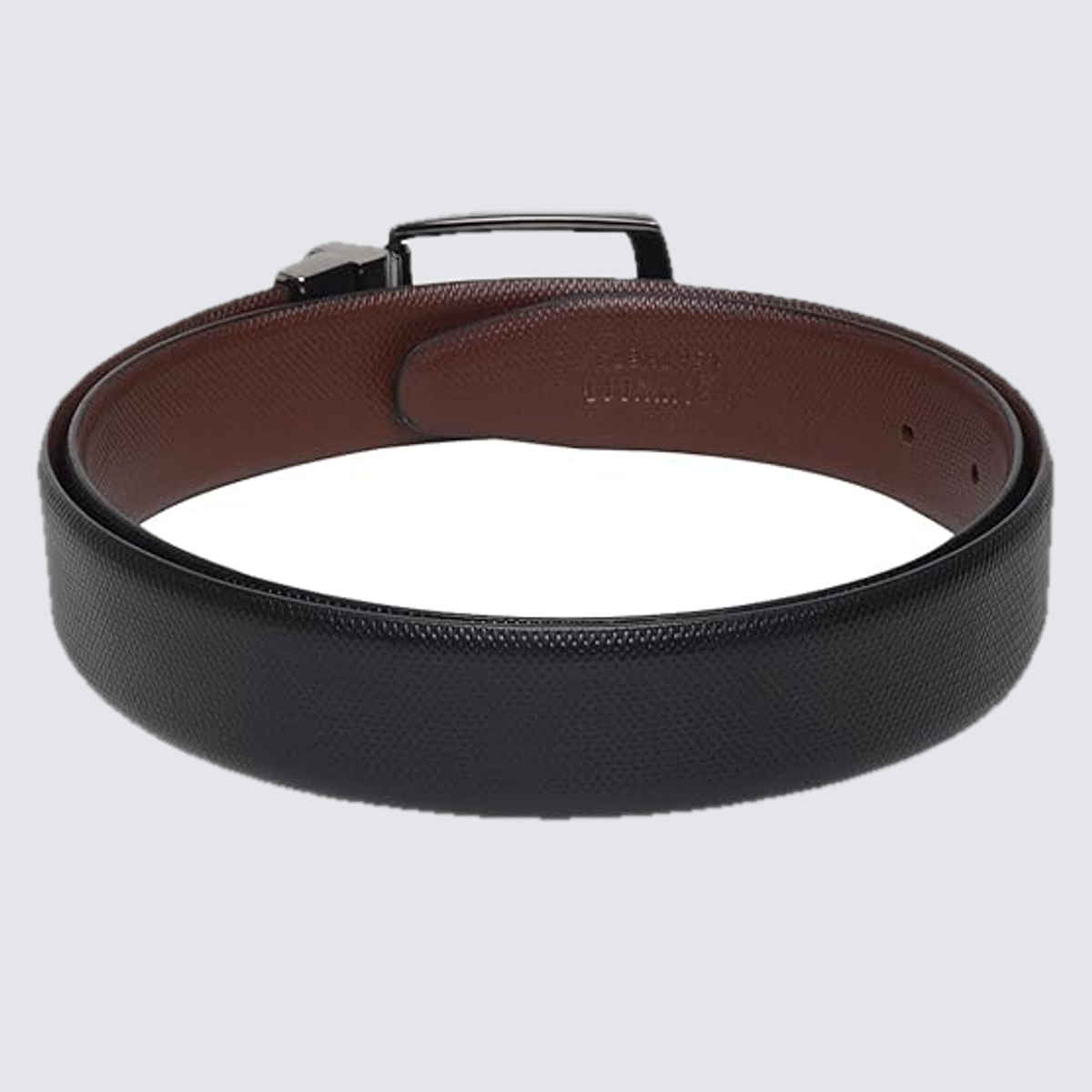 Teakwood Men's Solid Genuine Leather Reversible Belt | Black and Brown - 34 Inches