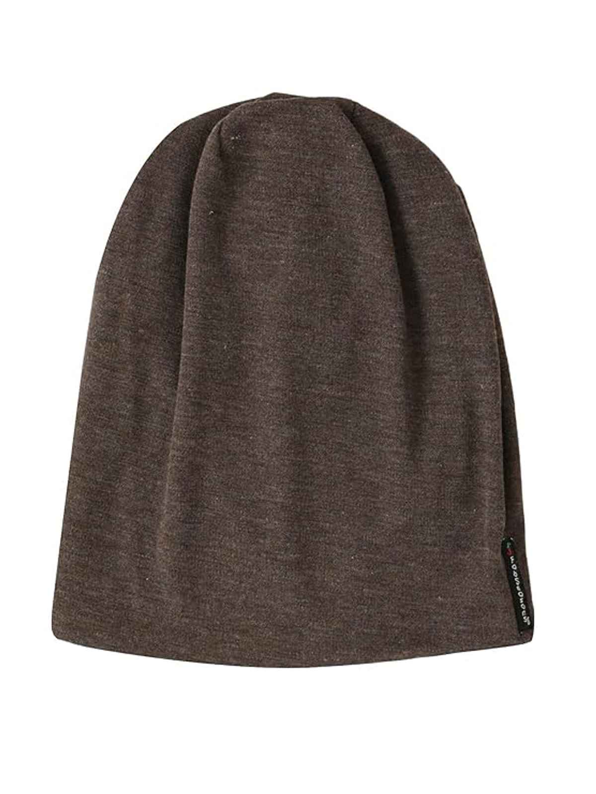 Fabseasons Brown Cotton Slouchy Beanie Skull Cap Season Can be used as a Helmet Cap too WC52 brown