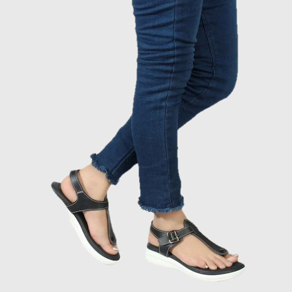Carlton London Navy Blue Comfortable Women's Sandals | UK 8