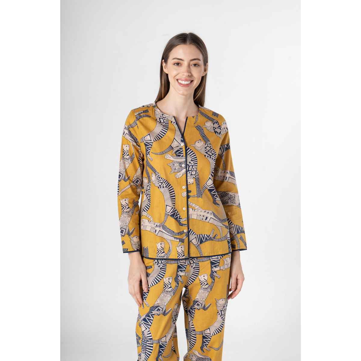 Sanskrutihomes Women Multicolor Printed Pure Cotton Night Suit SE-NSP-674 | XL