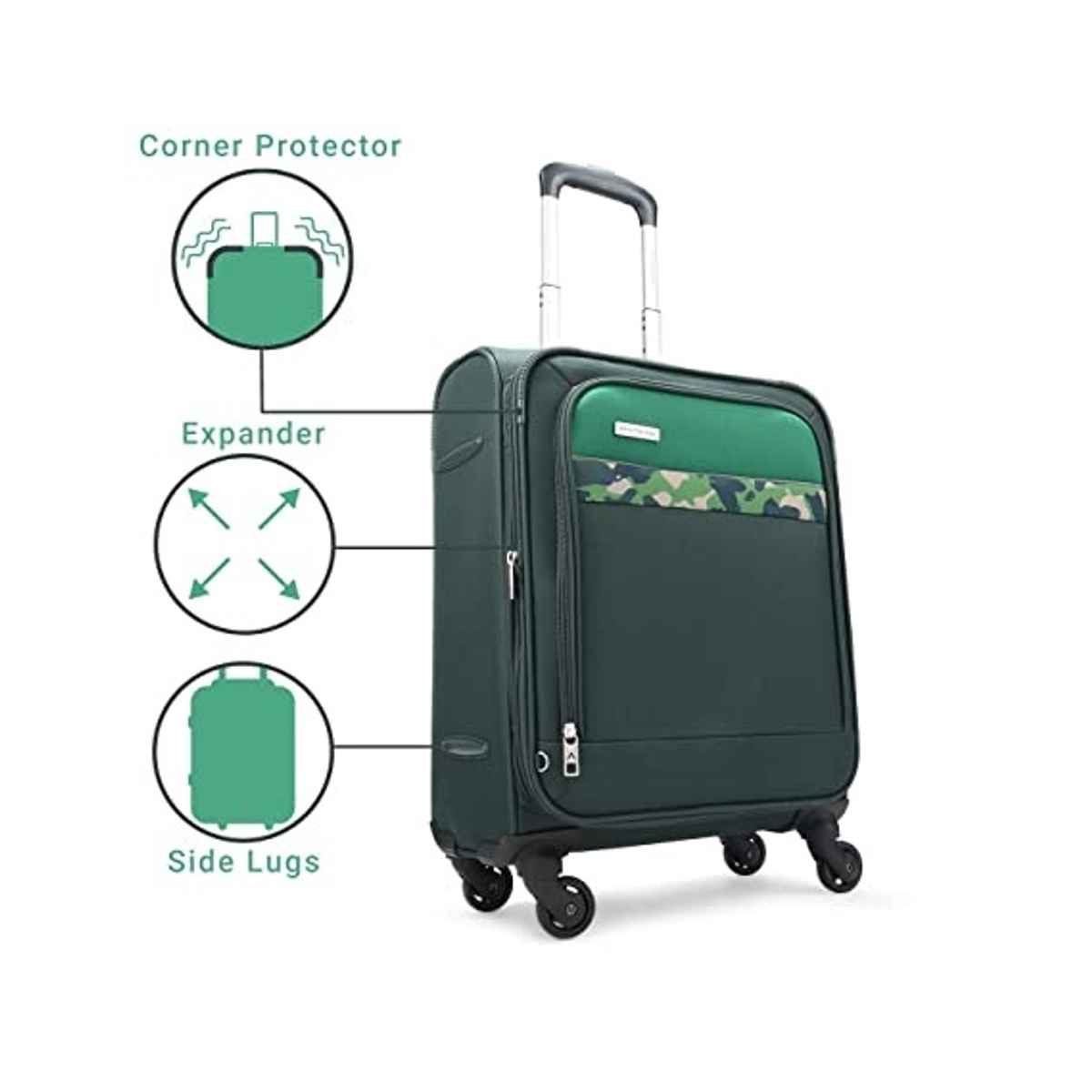 Aristocrat Unisex Solid Polyester 285 L Trolley Bag | Forest Green - 55 cm