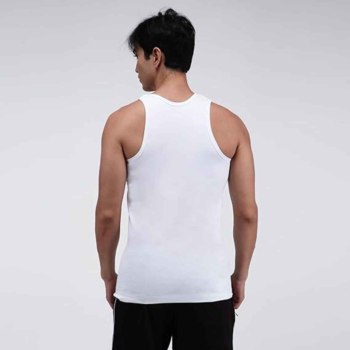 Amul Comfy Men's Cotton Sleeveless Vest | White - 80 cm