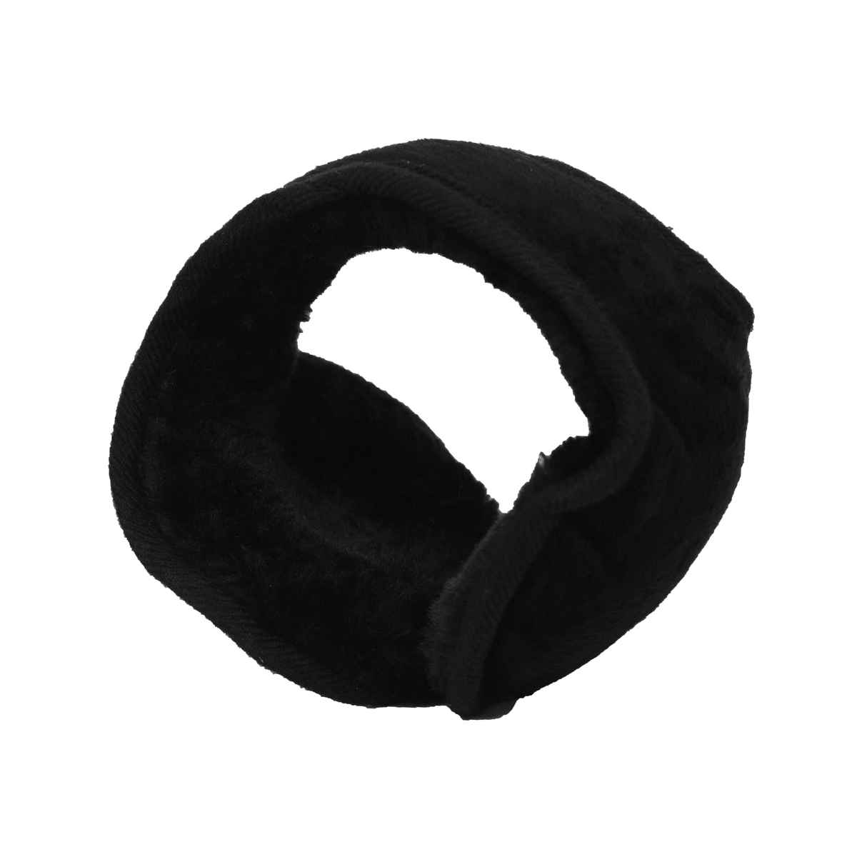 Fabseasons Unisex Solid Faux Fur Winter Earmuffs | Black - Free Size