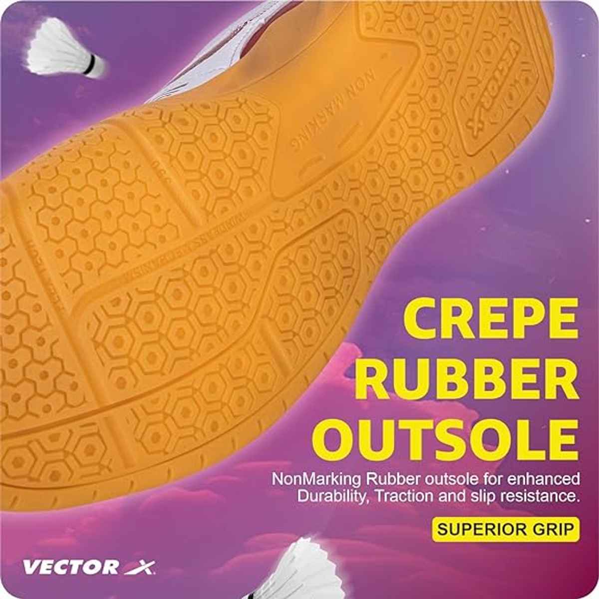 Vector X Ranger 7.0 Power Badminton Shoes for Men (White-Red, 6) | UK6