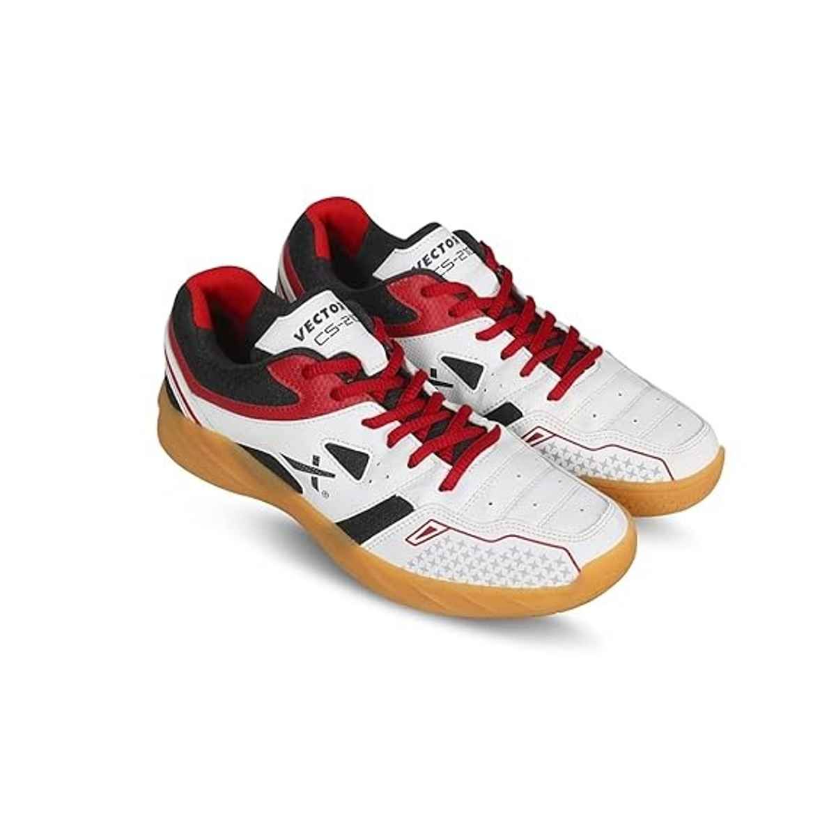 Vector X Unisex CS-2100 Badminton and Tennis Court Shoes | Black-White - Size 7