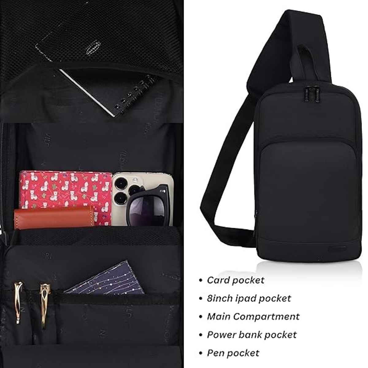 Wildhorn Polyster Light Weight Stylish Unisex Crossbody Bags