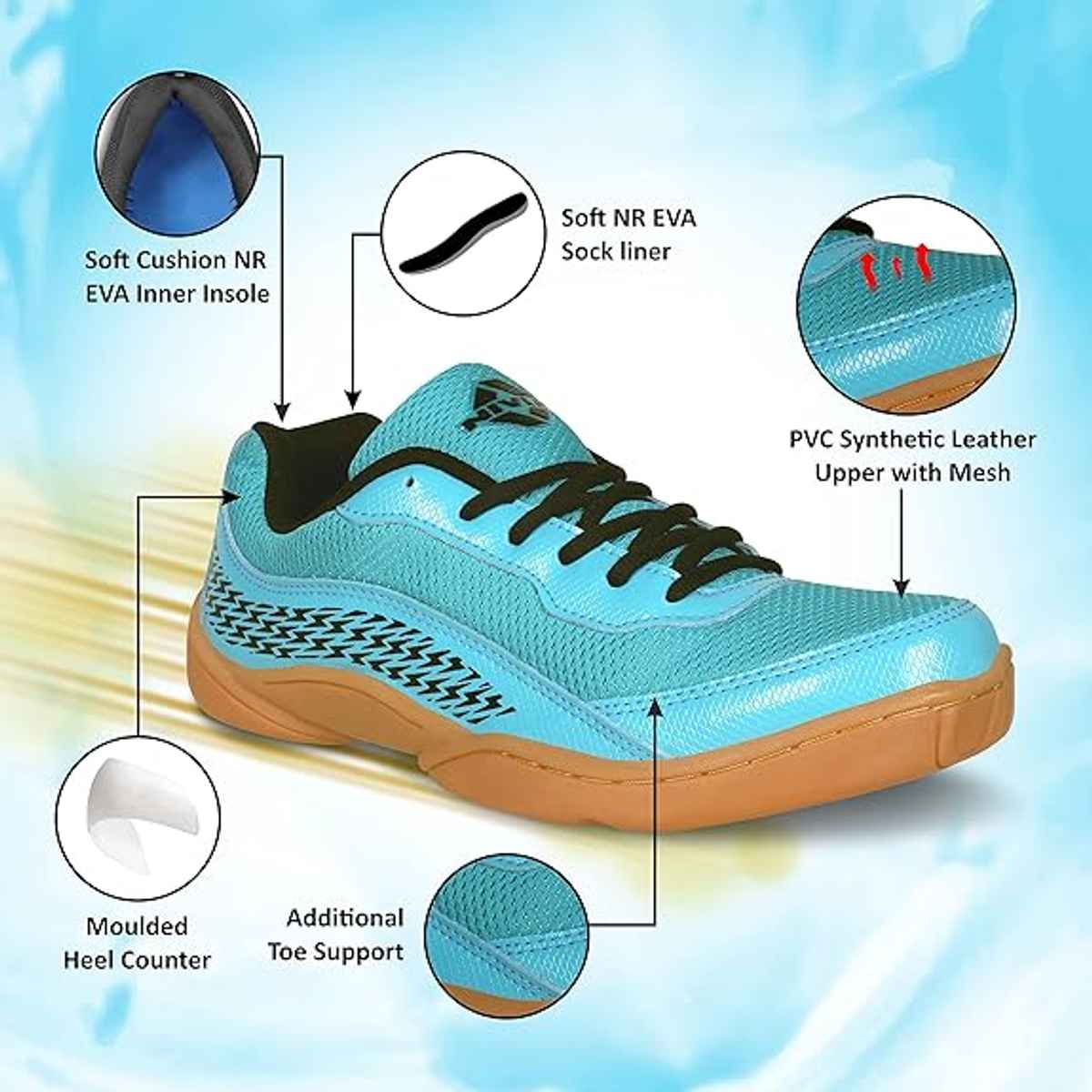 Nivia Men's Flash 2.0 Badminton Shoe | Blue - UK 10