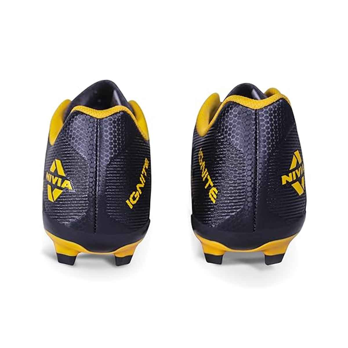 Nivia Men's Ignite Football Stud | Black and G. Yellow - UK 6