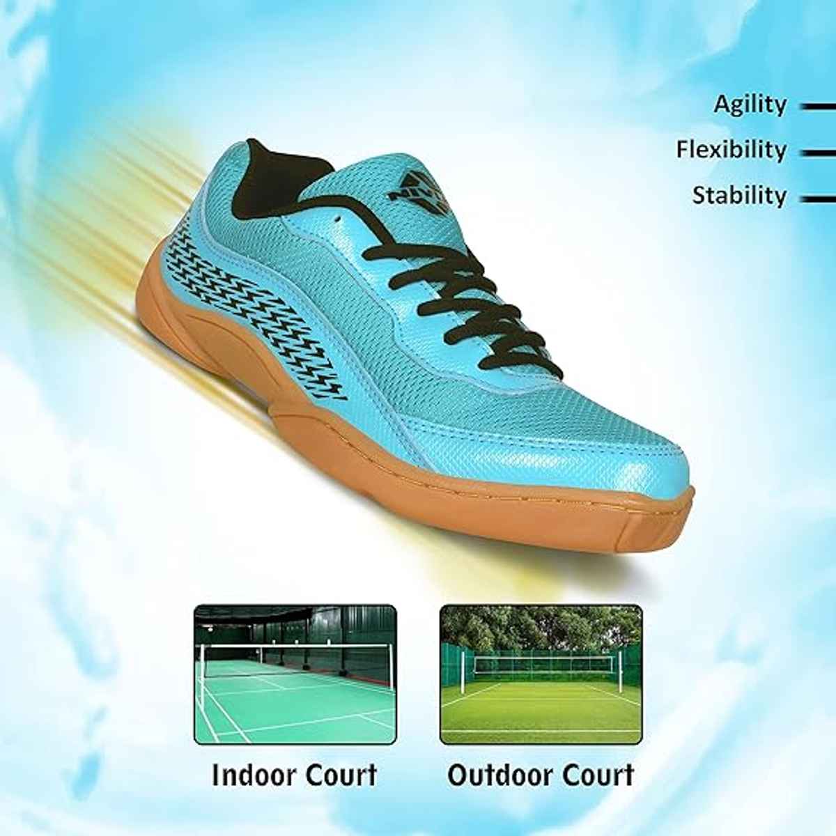 Nivia Men's Flash 2.0 Badminton Shoe | Blue - UK 10