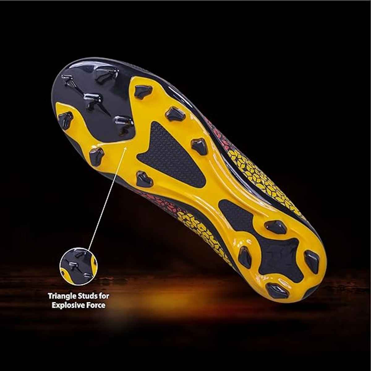 Nivia Men's Ignite Football Stud | Black and G. Yellow - UK 6