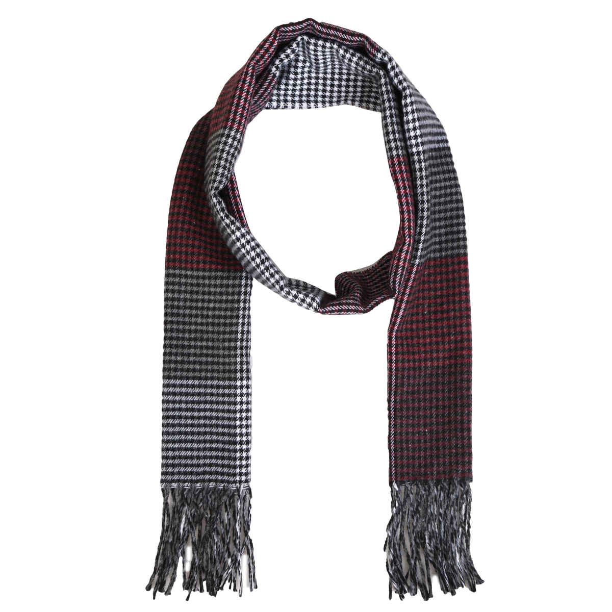 Fabseasons Men's Checkered Acrylic Muffler | Red - Free Size