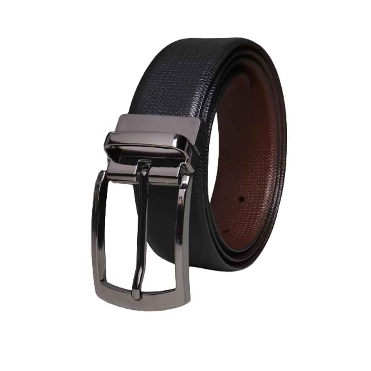 Teakwood Men's Solid Genuine Leather Reversible Belt | Black and Brown - 42 Inches