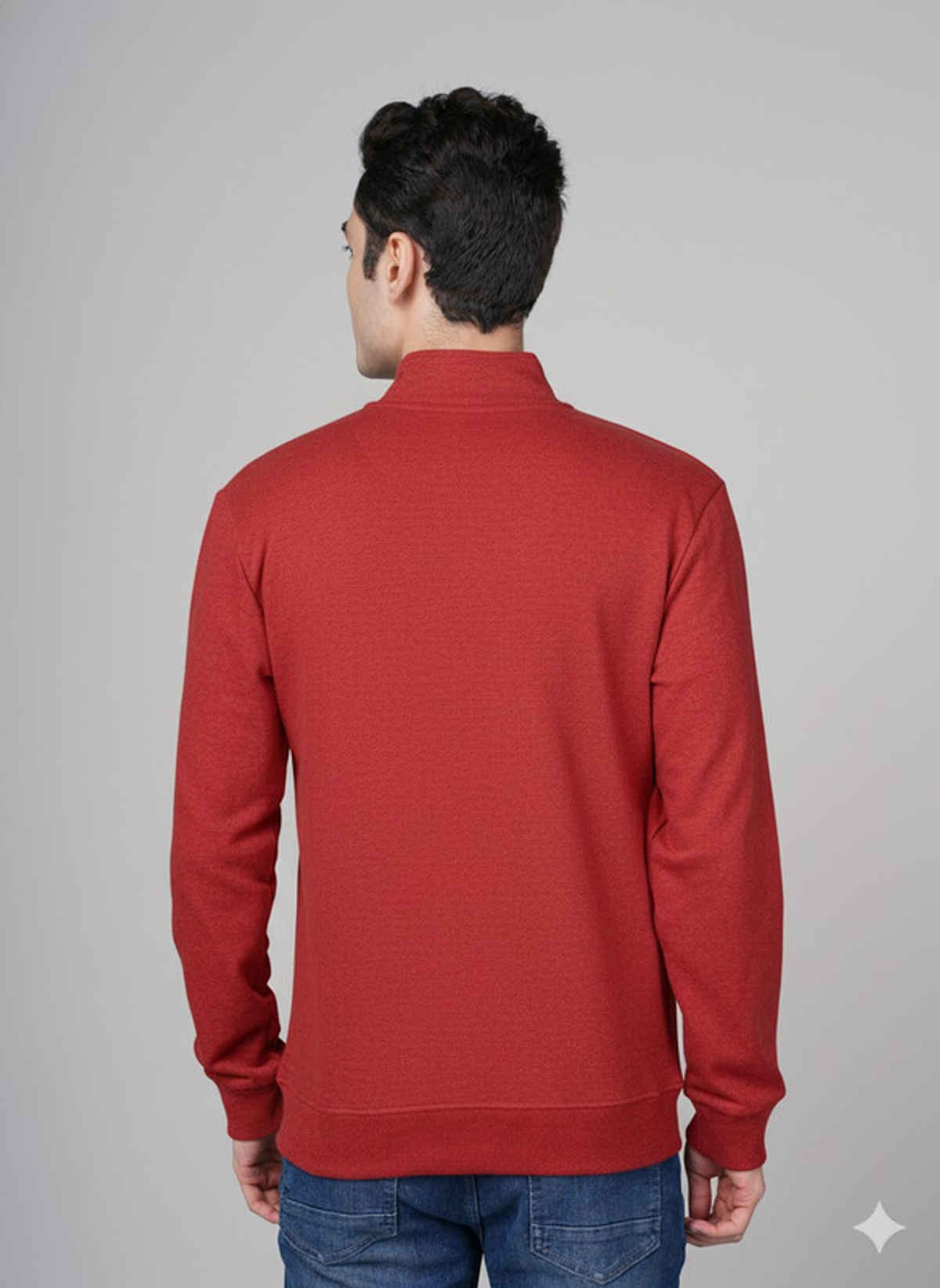 Men's Cotton Rich Premium Sweat Jacket | Red - L