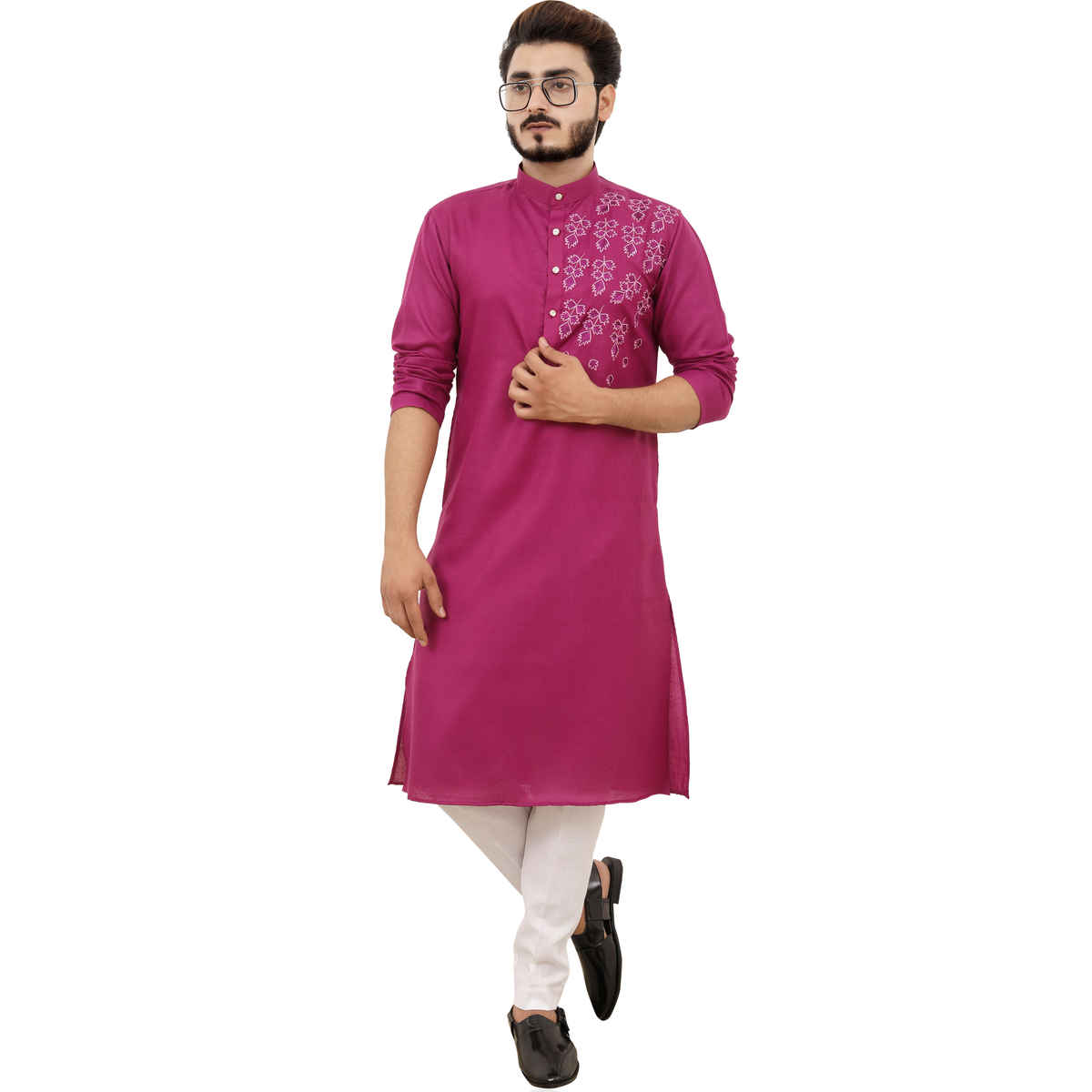Tibra Collection Men Kurta - Burgundy | Designer | Cotton Blend | XXL