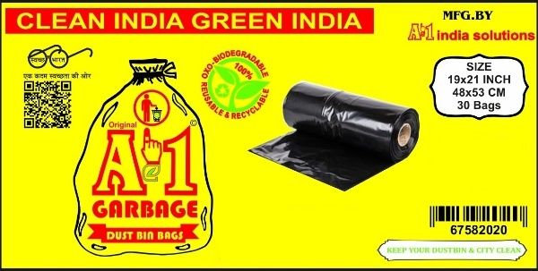 A1 Biodegradable Garbage Dustbin Bags (19 x 21) - Flat Sheet