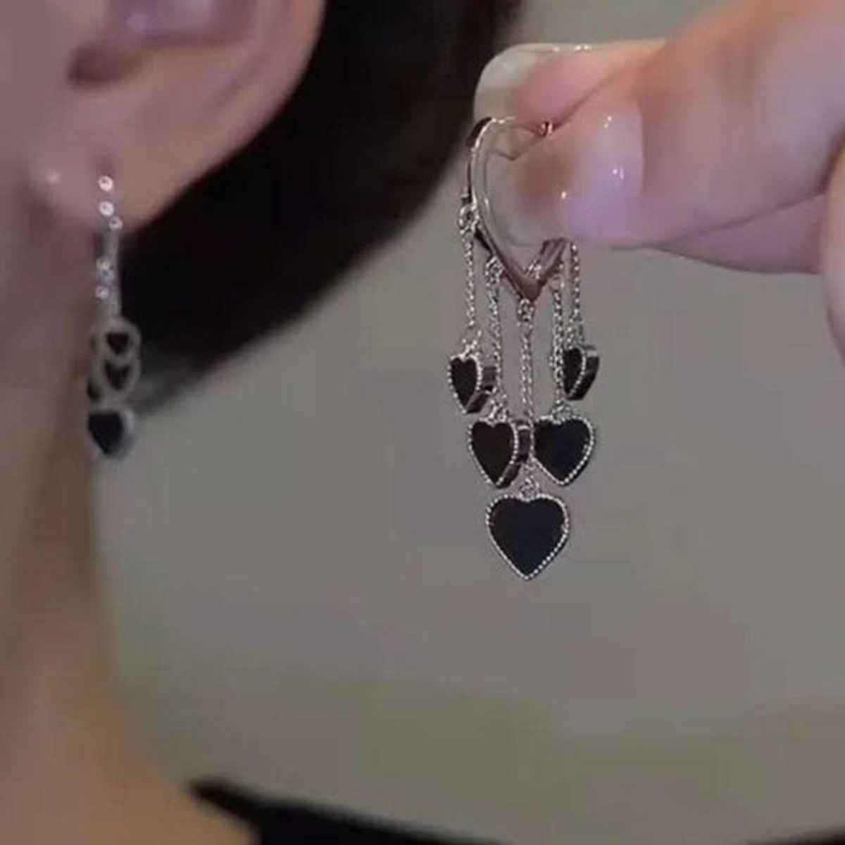 Estailo Fashion Women's Jewellery Earrings Black One Size | E0001437