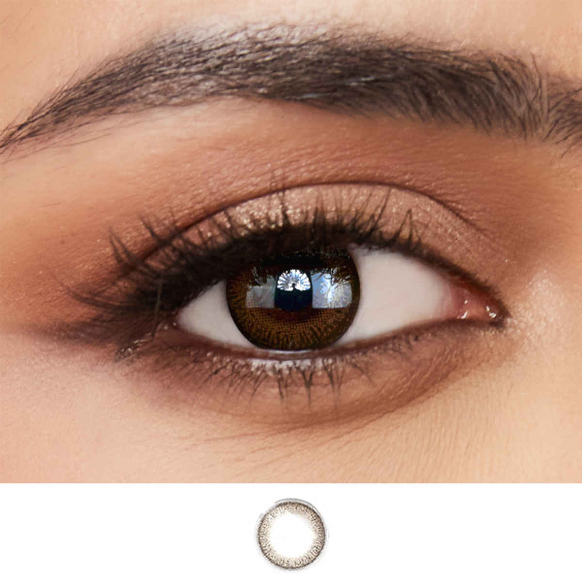 Aquacolor Daily Disposable Contact Lens- Mocha Brown (2 Lens Candy Pack) | Zero Power