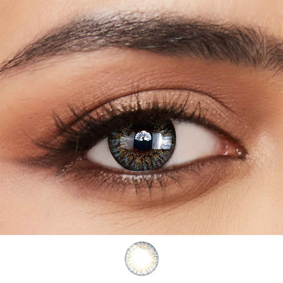 Aquacolor Daily Disposable Contact Lens- Stormy Grey (2 Lens Candy Pack) | Zero Power