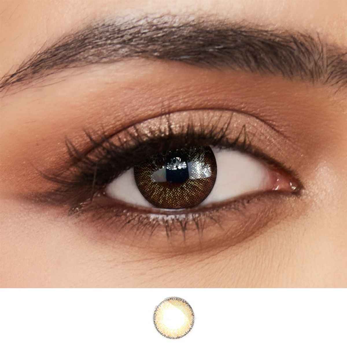 Aquacolor Daily Disposable Contact Lens- Dusky Brown (2 Lens Candy Pack) | Zero Power