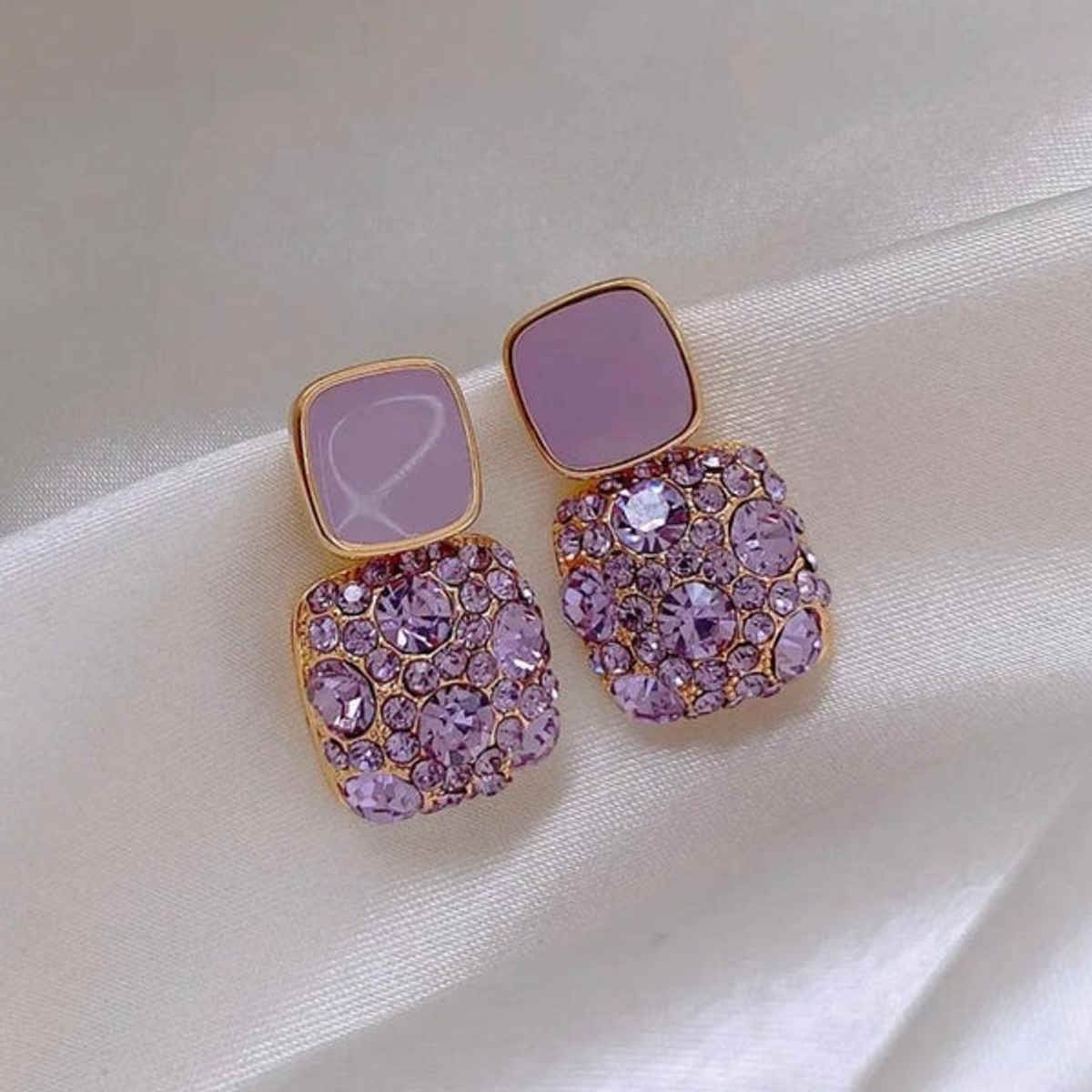 Estailo Fashion Women's Jewellery Earrings Purple One Size | E0000994