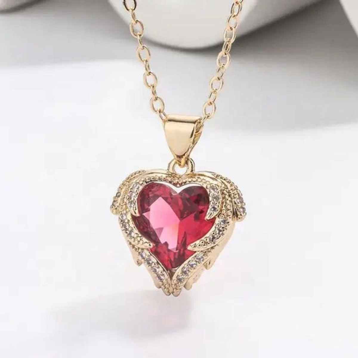 Estailo Fashion Women's Jewellery Necklace & Pendants Red Gold One Size | N0000295