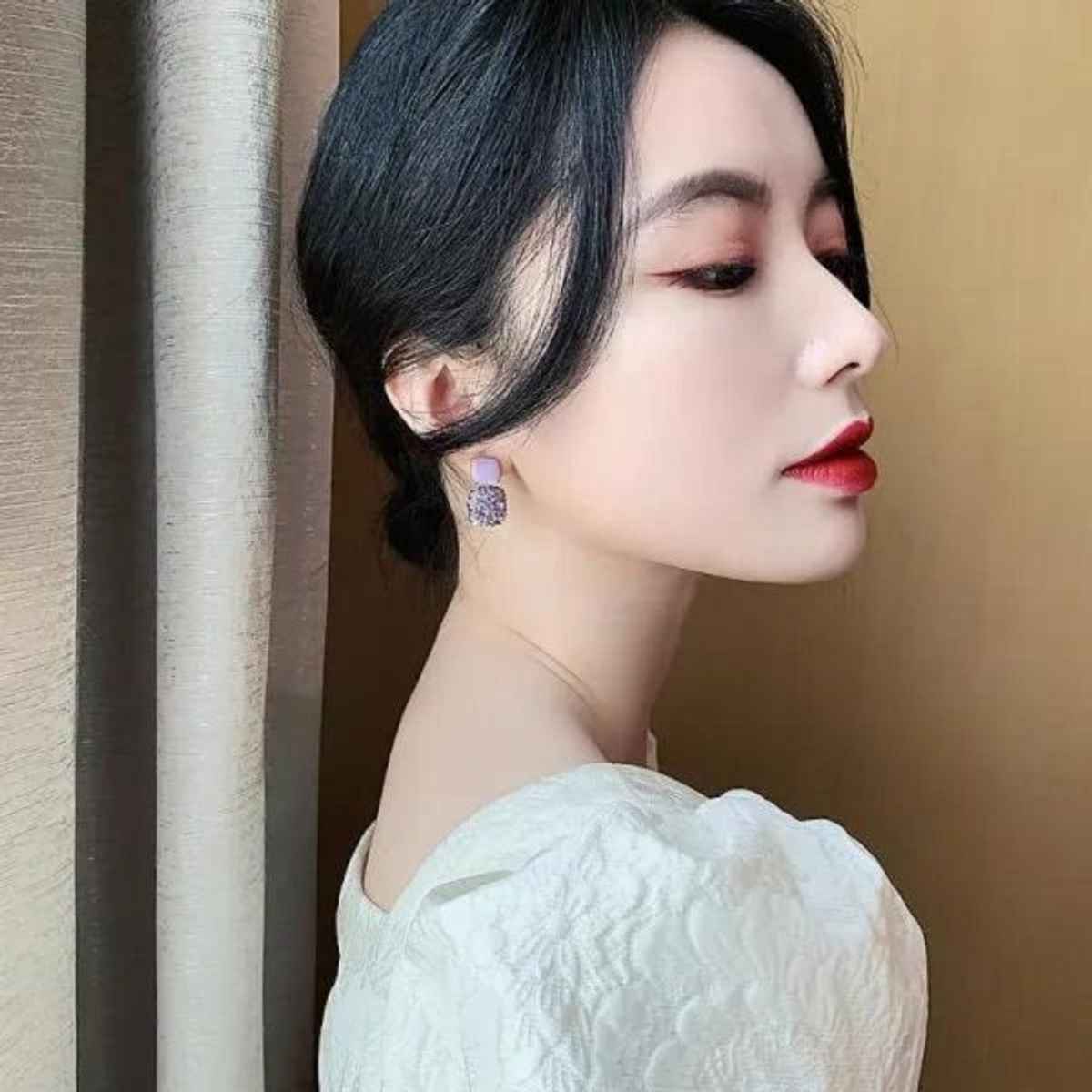 Estailo Fashion Women's Jewellery Earrings Purple One Size | E0000994