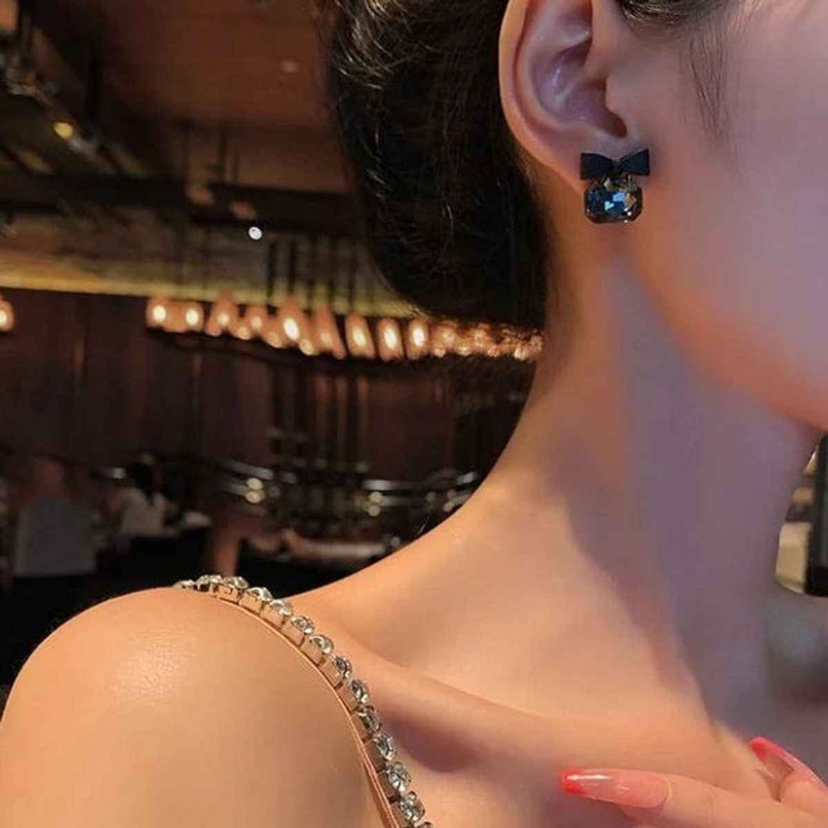 Estailo Fashion Women's Jewellery Earrings Black One Size | E0001380