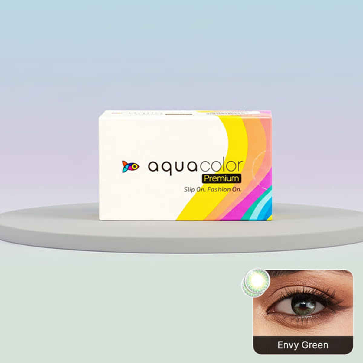 Aquacolor Monthly Disposable Premium Contact Lens - Envy Green (2 Lens Per Box) | Zero Power