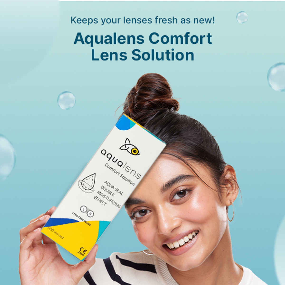 Aqualens Comfort Contact Lens Solution with Free Lens Cases