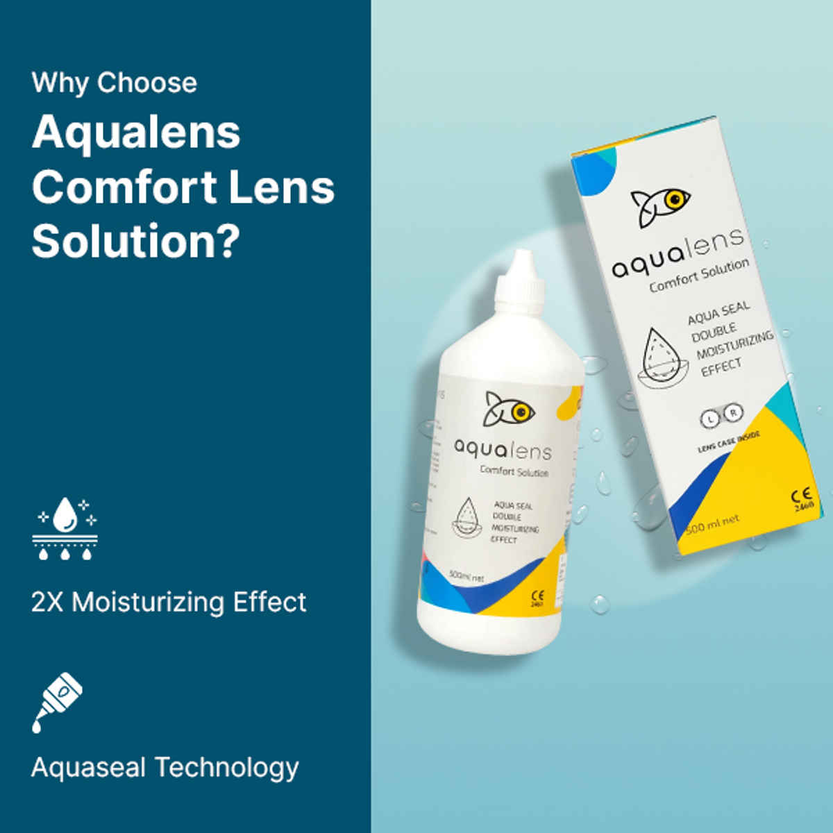 Aqualens Comfort Contact Lens Solution with Free Lens Cases