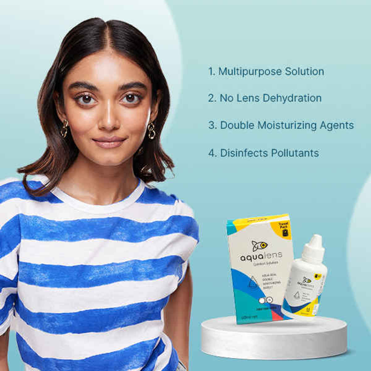 Aqualens Comfort Contact Lens Solution with Free Lens Cases