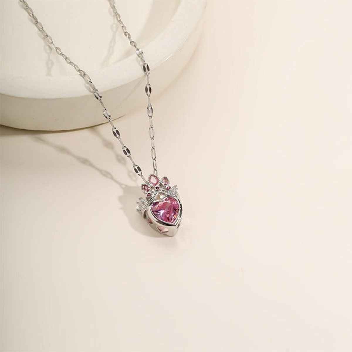 Estailo Fashion Women's Jewellery Necklace & Pendants Red Pink One Size | N0000467