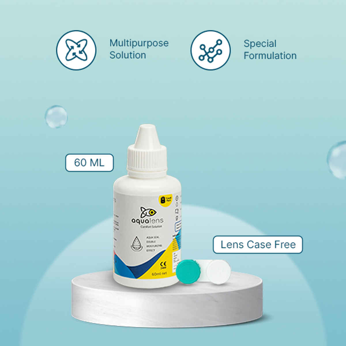 Aqualens Comfort Contact Lens Solution with Free Lens Cases