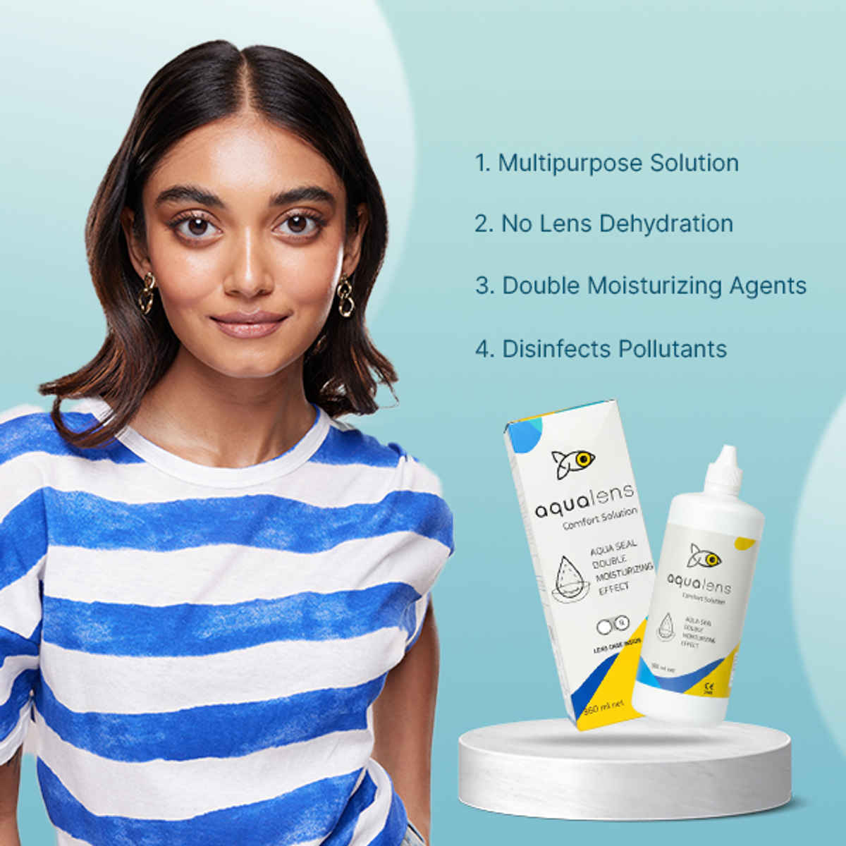 Aqualens Comfort Contact Lens Solution (Lens Cases Free) - 360 ml