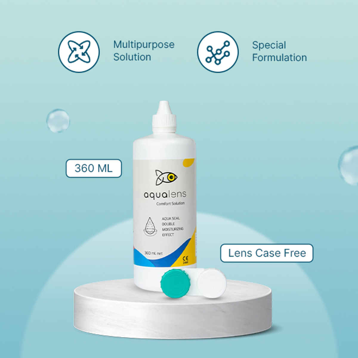 Aqualens Comfort Contact Lens Solution (Lens Cases Free) - 360 ml