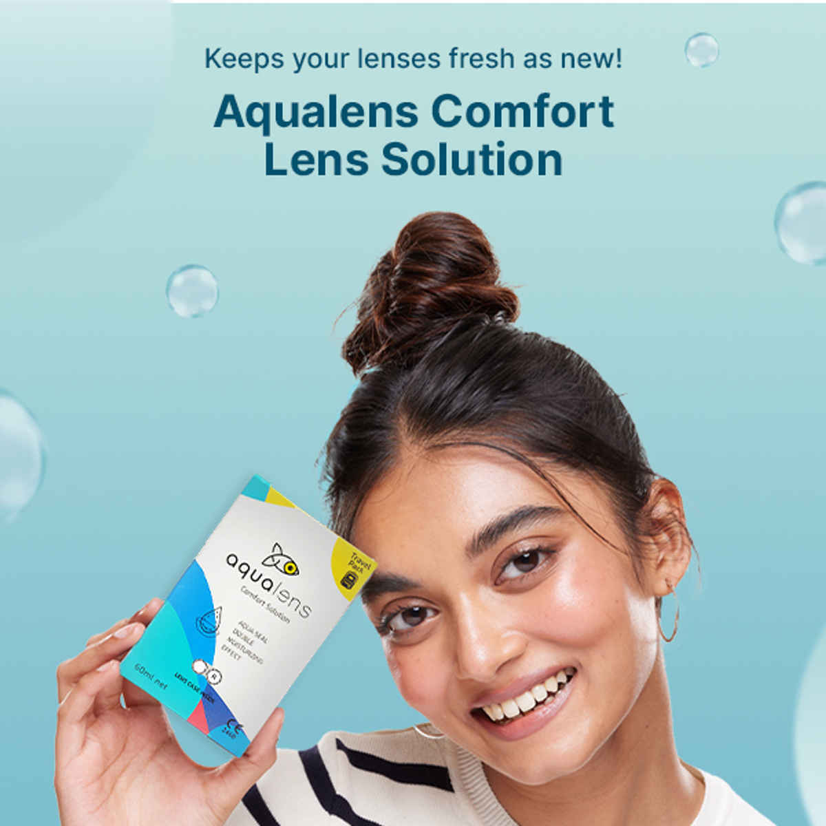 Aqualens Comfort Contact Lens Solution with Free Lens Cases