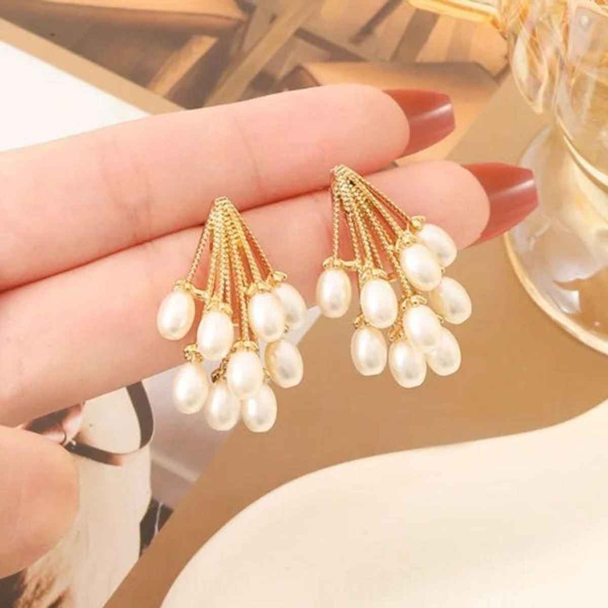 Estailo Fashion Women's Jewellery Earrings White gold One Size | E0001472
