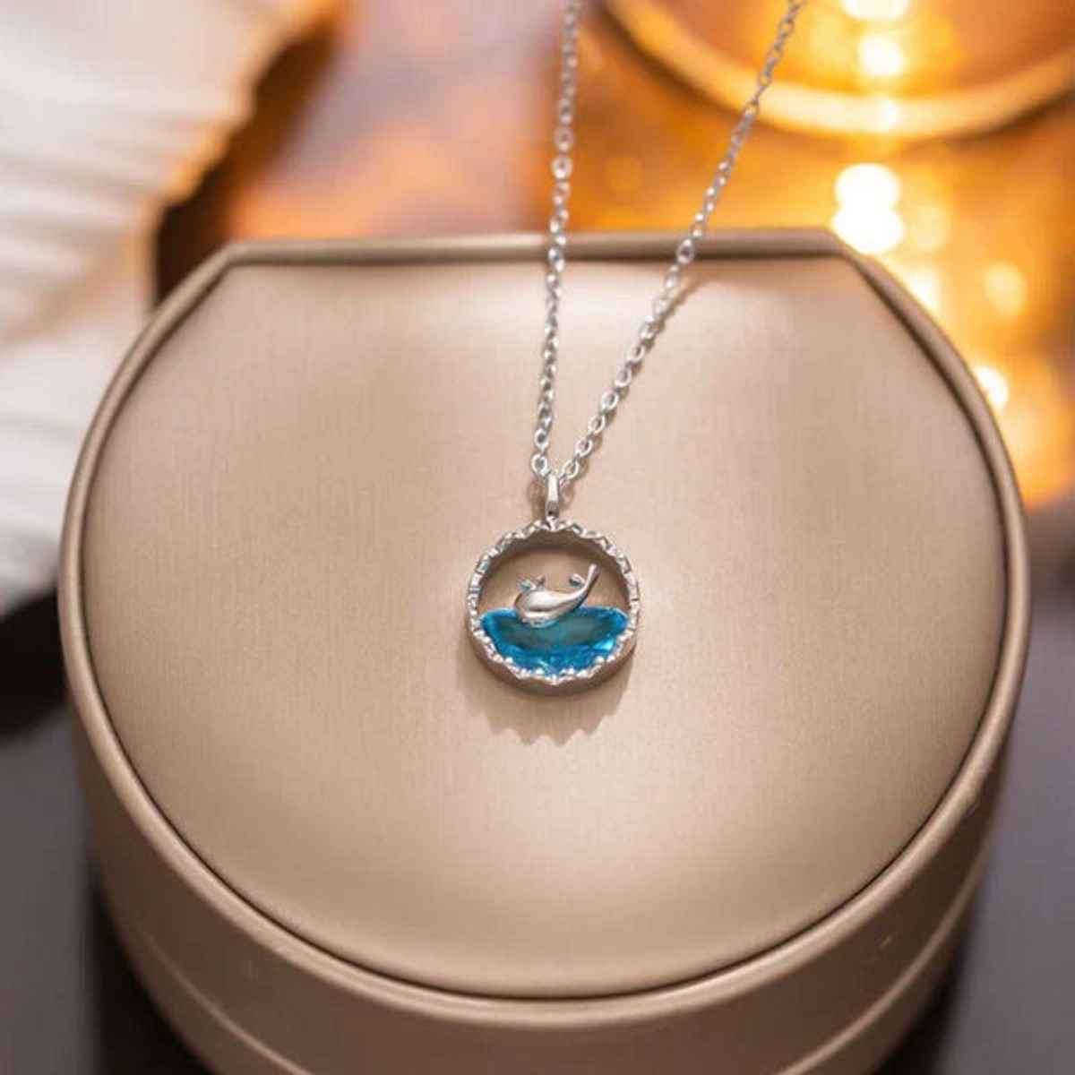 Estailo Fashion Women's Jewellery Necklace & Pendants Blue Silver One Size | N0000466