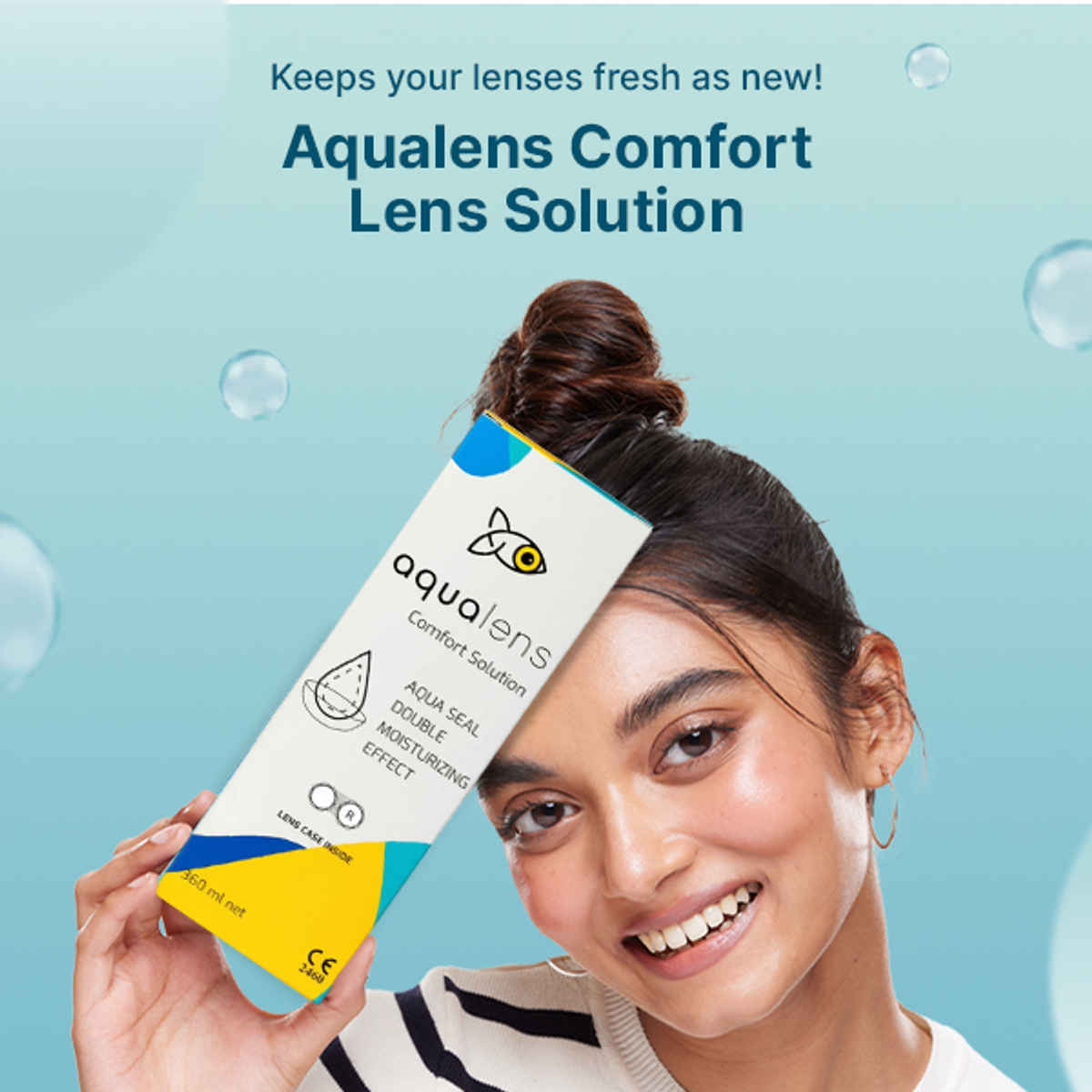 Aqualens Comfort Contact Lens Solution (Lens Cases Free) - 360 ml