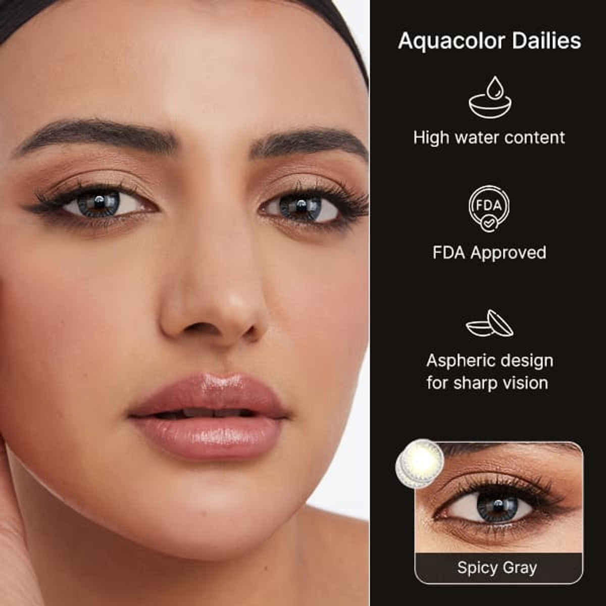 Aquacolor Candy Pack with Zero Power Daily Disposable Lens Spicy Gray