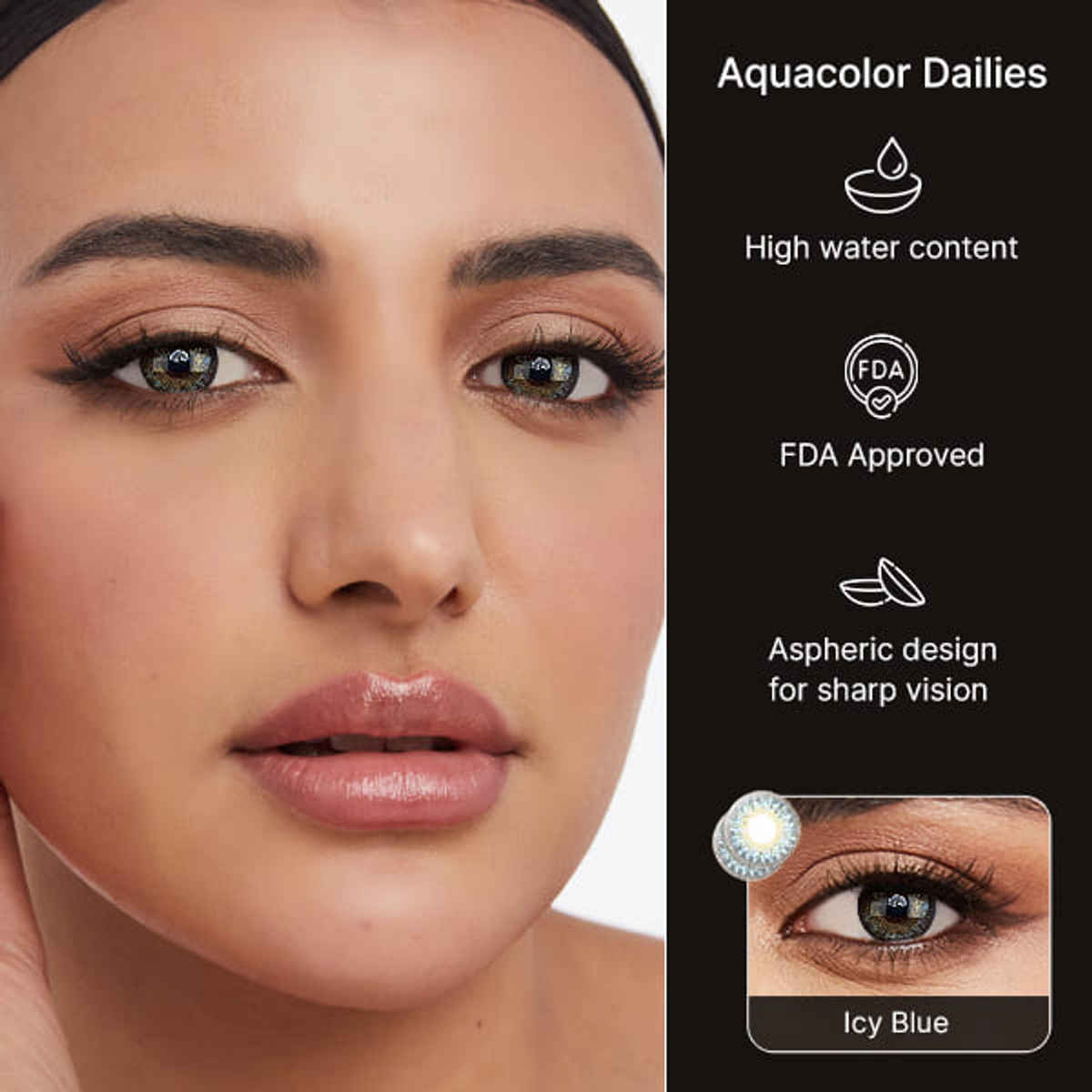 Aquacolor Candy Pack with Zero Power Daily Disposable Lens Icy Blue