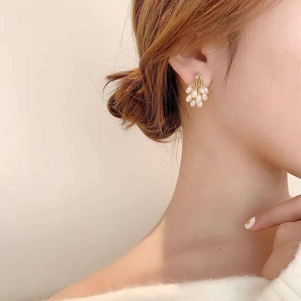 Estailo Fashion Women's Jewellery Earrings White gold One Size | E0001472