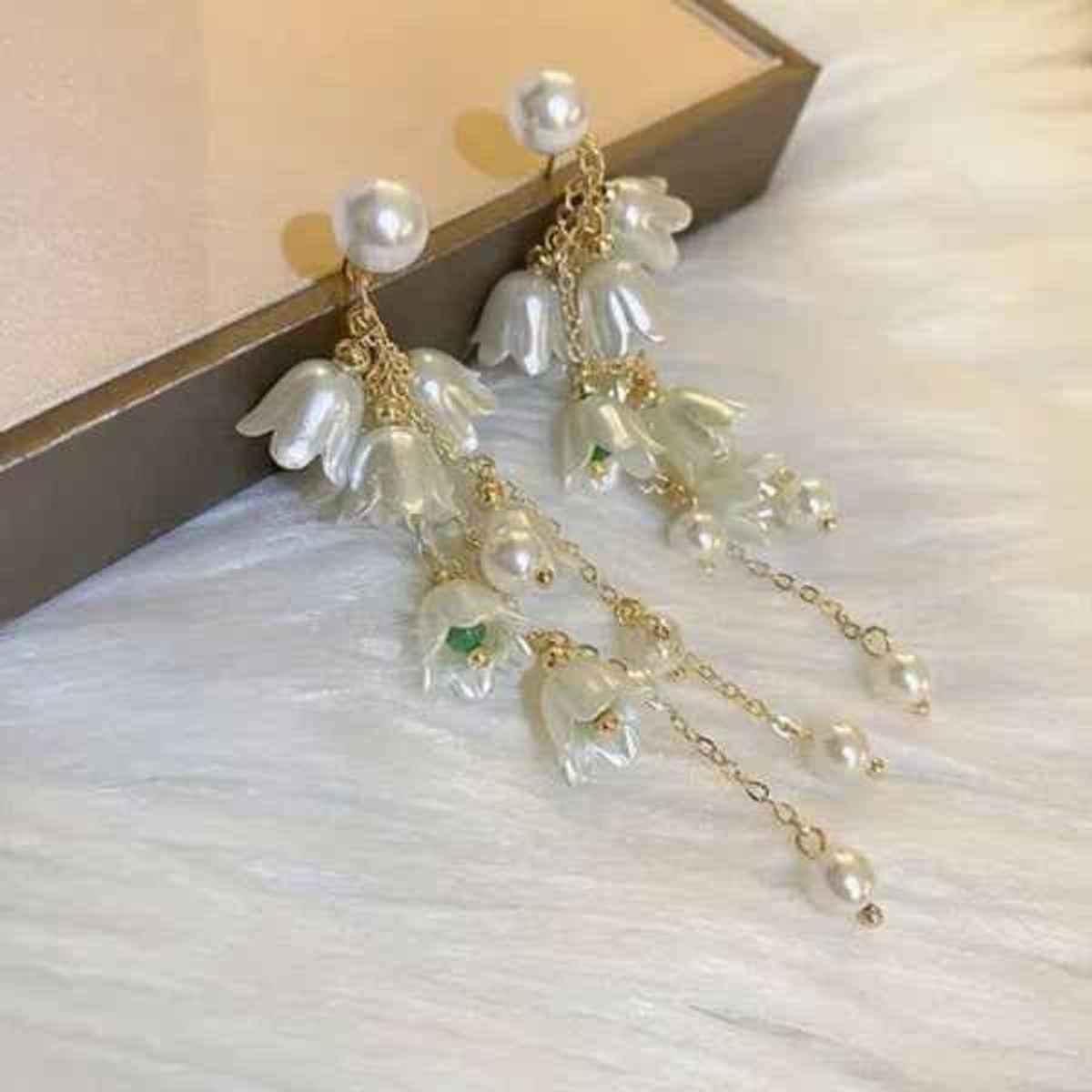 Estailo Fashion Women's Jewellery Earrings White gold One Size | E0001324